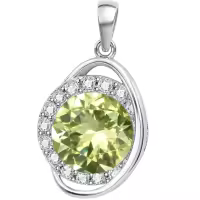wholesale 925 Sterling Silver Cubic Zirconia Saturn Pendant Necklace for Women-August Without Chain