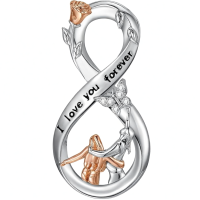 wholesale 925 Sterling Silver Infinity Love Forever Butterfly Rose Flower Pendant Necklaces for Dad and Daughter Gifts-Sisters-Infinity Without Chain