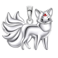 wholesale 925 Sterling Silver Cute Fox Pendant Necklace-Fox Without Chain