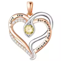wholesale 925 Sterling Silver Snake Pendant Necklace with Birthstone for Women-11 Nov - Citrine Without Chain
