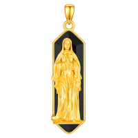 wholesale 925 Sterling Silver Virgin Mary Pendant with Black Onyx Stone Chain Necklace-St Frances Cabrini Without Chain
