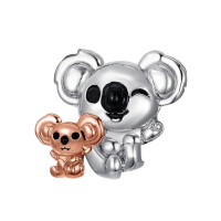 wholesale 925 Sterling Silver Heart Koala Mom Baby Necklace I Love You Forever Pendant-B-Koala Without Chain
