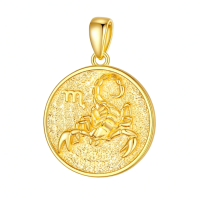 wholesale Gold Scorpio Zodiac Sign Pendant Necklace for Women - 925 Sterling Silver-Scorpio Necklace Without Chain