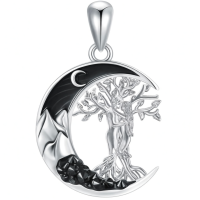 wholesale 925 Sterling Silver Pendant Moon Tree Of Life-Coulp Hug-Tree Without Chain
