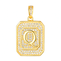wholesale Gold Filled 925 Sterling Silver Letter Jewelry Necklace for Women Gift for Mom Wife Birthday Anniversary Christmas-Letter Q Without Chain