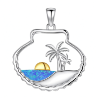 wholesale 925 Sterling Silver Beach Sun Pendant Necklace-Sun Without Chain