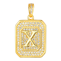 wholesale Gold Filled 925 Sterling Silver Letter Jewelry Necklace for Women Gift for Mom Wife Birthday Anniversary Christmas-Letter X Without Chain
