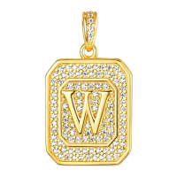 wholesale Gold Filled 925 Sterling Silver Letter Jewelry Necklace for Women Gift for Mom Wife Birthday Anniversary Christmas-Letter W Without Chain