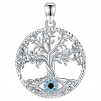wholesale 925 Sterling Silver Blue Evil Eye Tree Of Life Pendant-B1-Tree of Life Without Chain