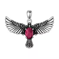 wholesale 925 Sterling Silver Birthstone Eagle Necklace for Women-July Without Chain