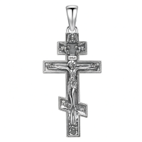 wholesale 925 Sterling Silver Archangel Medals St Pendant Necklace for Men Women-93-Crucifix Necklace(double cross silver) Without Chain