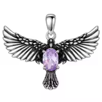 wholesale 925 Sterling Silver Birthstone Eagle Necklace for Women-June Without Chain