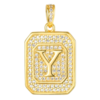 wholesale Gold Filled 925 Sterling Silver Letter Jewelry Necklace for Women Gift for Mom Wife Birthday Anniversary Christmas-Letter Y Without Chain
