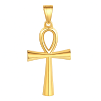 wholesale 925 Sterling Silver Ankh Necklace Pendant-Gold Without Chain