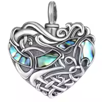 wholesale 925 Sterling Silver Abalone Shell Heart Urn Pendant Necklace  Memorial Keepsake Jewelry for Women and Men-6-Celtic Knot Without Chain