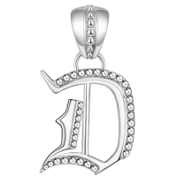 wholesale 925 Sterling Silver Crescent Moon Pendant Necklace Wholesale For Women-Letter-D Without Chain