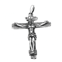 wholesale 925 Sterling Silver Crucifix Jesus Necklace Pendant Jewelry For Men-B-Crucifix Cross-B-Crucifix Cross Without Chain