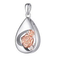 wholesale 925 Sterling Silver Rose Pendant Necklace-H-Rose Flower Without Chain