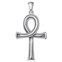 wholesale 925 Sterling Silver Ankh Cross Pendant Necklace for Men & Women - Egyptian Symbol of Life and Immortality s-B-Ankh Cross(silver) Without Chain