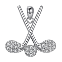 wholesale 925 Sterling Silver Musical Note Sporty Pendant Necklace for Women Girls-Golf Necklace Without Chain