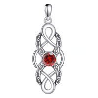 wholesale 925 Sterling Silver Celtic Knot Birthstone Pendant Necklace-January Without Chain