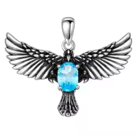 wholesale 925 Sterling Silver Birthstone Eagle Necklace for Women-March Without Chain