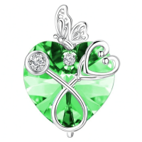 wholesale 925 Sterling Silver Crystal Butterfly Heart Stethoscope Pendant Necklace for Nurses and Doctors Gifts-08-August Without Chain