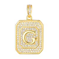 wholesale Gold Filled 925 Sterling Silver Letter Jewelry Necklace for Women Gift for Mom Wife Birthday Anniversary Christmas-Letter G Without Chain