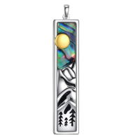 wholesale 925 Sterling Silver Memorial Keepsake Pendant With Abalone Sun Moon Trees Urn-Mountain Without Chain
