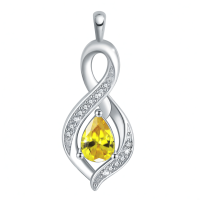 wholesale 925 Sterling Silver Infinity Birthstone Teardrop Pendant Necklace for Women-November Without Chain