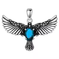 wholesale 925 Sterling Silver Birthstone Eagle Necklace for Women-December Without Chain