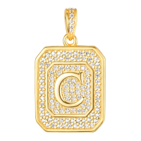 wholesale Gold Filled 925 Sterling Silver Letter Jewelry Necklace for Women Gift for Mom Wife Birthday Anniversary Christmas-Letter C Without Chain