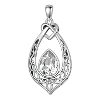 wholesale 925 Sterling Silver Celtic Knot Pendant With Turquoise-Clear White Without Chain