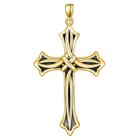 wholesale 925 Sterling Silver Cross Pendant With Braided Design And Chain-A Celtic Cross Necklace(GOLD) Without Chain