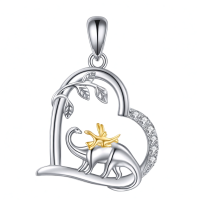wholesale 925 Sterling Silver Dinosaur Pendant Necklace-Dinosaur Without Chain