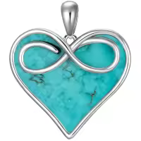wholesale 925 Sterling Silver Infinity Turquoise Heart Pendant Necklace Gift for Women-Heart Without Chain
