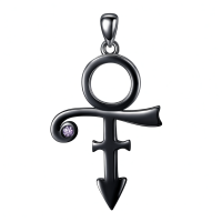 wholesale 925 Sterling Silver & Black Plated Ankh Pendant Necklace  for Men-Black Without Chain