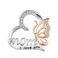wholesale 925 Sterling Silver Mom Butterfly Necklace-Mothers Day Necklace-Butterfly Without Chain