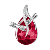 wholesale 925 Sterling Silver Dragonfly Necklace for Women, Hypoallergenic Gift for Mom, Anniversary, Christmas, Birthday, Graduation - Nature Lover Jewelry-Ruby Without Chain