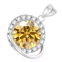 wholesale 925 Sterling Silver Cubic Zirconia Saturn Pendant Necklace for Women-November Without Chain