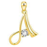 wholesale 925 Sterling Silver 26 Alphabet Pendant Necklace Jewelry-Letter A Gold Plated Without Chain