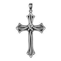 wholesale 925 Sterling Silver Cross Pendant With Braided Design And Chain-A Celtic Cross Necklace Black Without Chain