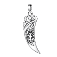 wholesale 925 Sterling Silver Wolf Fang Necklace-Wolf Tooth Without Chain