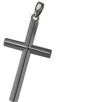 wholesale  Black Plated Mens 3mm Cuban Link Necklace with Cross Pendant (24) -C-Black Gold Without Chain