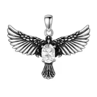 wholesale 925 Sterling Silver Birthstone Eagle Necklace for Women-April Without Chain