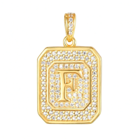 wholesale Gold Filled 925 Sterling Silver Letter Jewelry Necklace for Women Gift for Mom Wife Birthday Anniversary Christmas-Letter F Without Chain