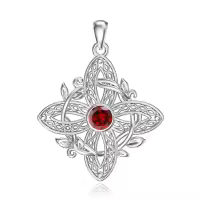 wholesale 925 Sterling Silver Birthstone Witches Knot Pendant Necklace-June Without Chain