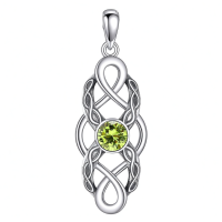 wholesale 925 Sterling Silver Celtic Knot Birthstone Pendant Necklace-August Without Chain