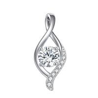 wholesale 925 Sterling Silver Infinity Moissanite Pendant Necklace for Women - Round Cut 1ct Cubic Zirconia Alternative s-1.0 carats Without Chain