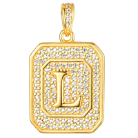 wholesale Gold Filled 925 Sterling Silver Letter Jewelry Necklace for Women Gift for Mom Wife Birthday Anniversary Christmas-Letter L Without Chain